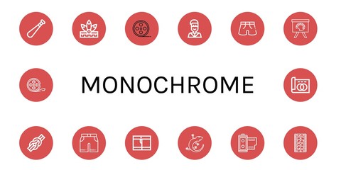 monochrome simple icons set
