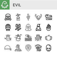 evil simple icons set