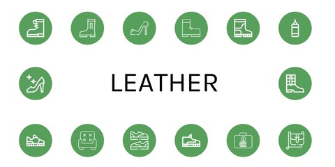 Set of leather icons