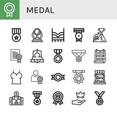 medal simple icons set