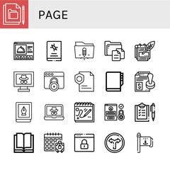 page simple icons set
