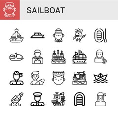 sailboat simple icons set