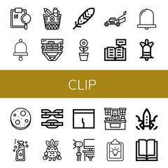 Set of clip icons