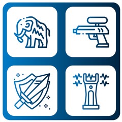 weapon simple icons set