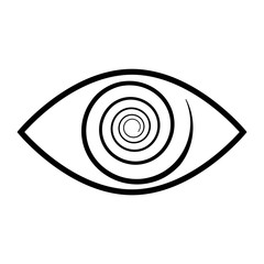 Stylistic human eye spiral. The concept of esotericism and the third eye in many religions. logo.