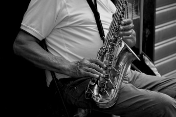 Saxophone musician on the street
