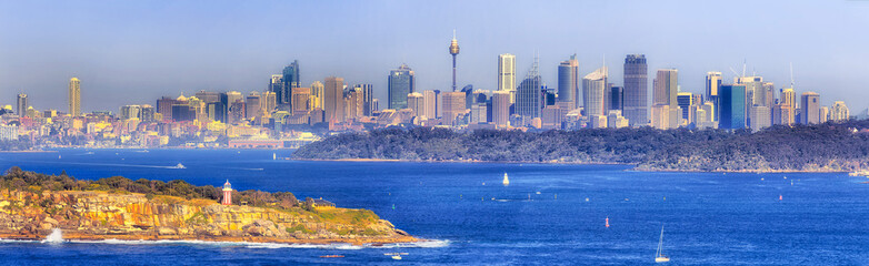 Sydney North Head Day 300mm panorama - obrazy, fototapety, plakaty