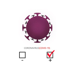 the icon of the virus. positive result COVID-19 . Pandemic. illustration NCOV-19. 