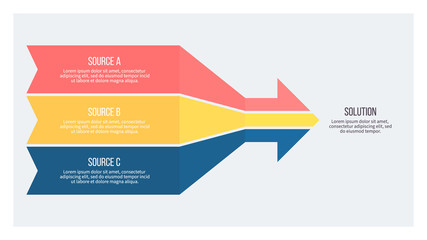 Business infographic. Arrow chart with 3 options. Vector template.