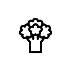 Broccoli Vegan Outline Icon Logo Vector Illustration
