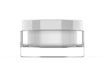 Blank cosmetic cream and gel jar for branding and mockup, 3d render illustration. 