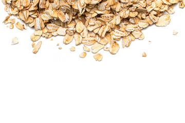 oat flakes on a white background