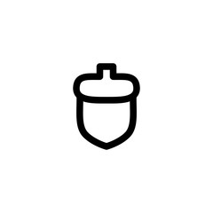Acorn Vegan Outline Icon Logo Vector Illustration

