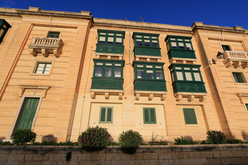 Exterior view of newly renovated residential houses located on top of the fortifications of...
