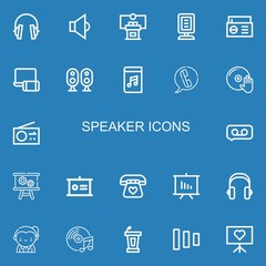 Editable 22 speaker icons for web and mobile