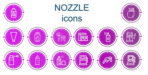 Editable 14 nozzle icons for web and mobile