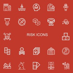Editable 22 risk icons for web and mobile
