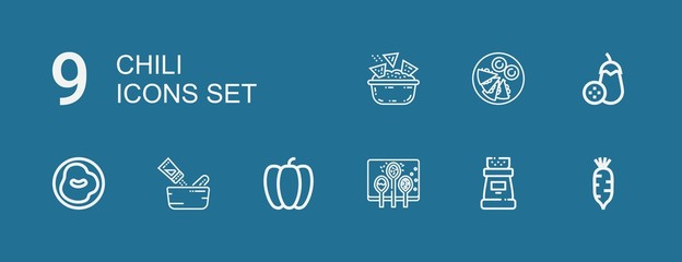 Editable 9 chili icons for web and mobile