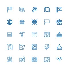 Editable 25 europe icons for web and mobile