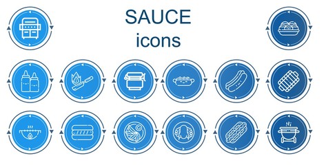 Editable 14 sauce icons for web and mobile
