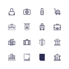 Editable 16 briefcase icons for web and mobile
