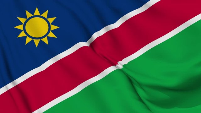 namibia flag is waving 3D animation. namibia flag waving in the wind. National flag of namibia. flag seamless loop animation. 4K