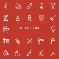 Editable 22 metal icons for web and mobile