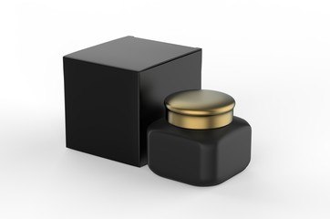 Blank Bakhoor Burn Incense With paper box packaging for branding and mockup. 3d render illustration.