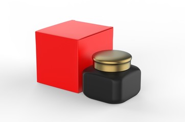 Blank Bakhoor Burn Incense With paper box packaging for branding and mockup. 3d render illustration.