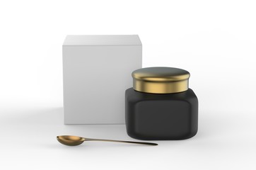 Blank Bakhoor Burn Incense With paper box packaging for branding and mockup. 3d render illustration.