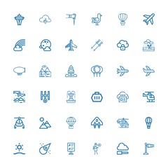 Editable 36 sky icons for web and mobile