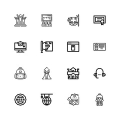 Editable 16 graduation icons for web and mobile
