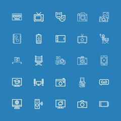 Editable 25 multimedia icons for web and mobile