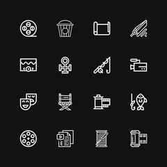 Editable 16 reel icons for web and mobile