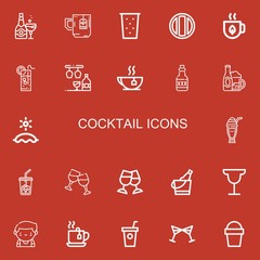 Editable 22 cocktail icons for web and mobile