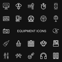 Editable 22 equipment icons for web and mobile