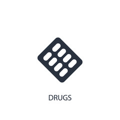 Pills icon. Simple medicine drugs element illustration.