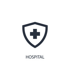 Medical cross icon. Simple medicine element illustration.