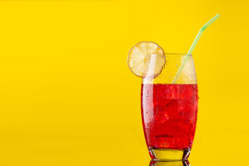 glass of soft drink with a lot of ice