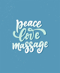 Fun slogan about massage. Lettering typography quote. Hand drawn inspirational, motivational poster. Cosmetology print, badge, logo, tag. Vector