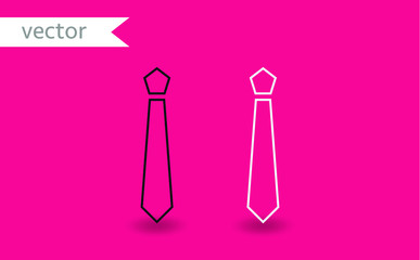 Tie vector icon, symbol. White and black vector desgin. Modern, simple flat vector illustration for web site, mobile app or poster design.