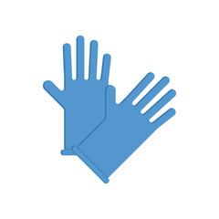 rubber medical glove, housework cleaning / epidemic prevention concept / antibacterial, disinfection, sterilization / isolated, sign and icon template