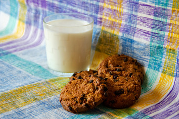 Homemade cookies and a glass of milk