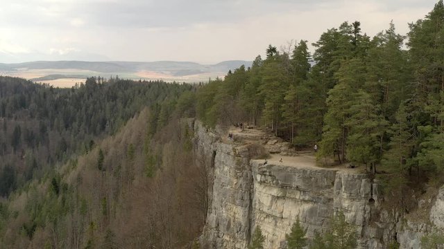 Aerial view of Slovak Paradise in the village of Spisske Tomasovce in Slovakia