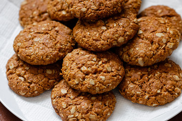 oatmeal cookies on a white plate