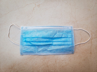 top view of a medical face mask