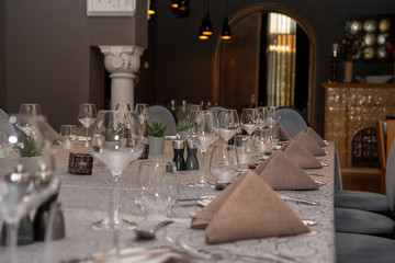 table set for a party