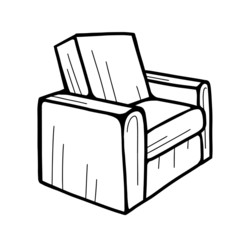 hand-drawn armchair isolated on a white background.Vector illustration in the Doodle style. Design for printing, banners, catalogs, and advertising