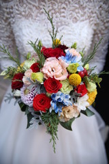 bride's bouquet of natural colored flowers