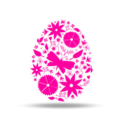 easter egg floral decoration pink